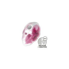 Stimulateur clitoridien par onde de pression sans contact et par vibration USB rose et blanc, Cloud Dancer Satisfyer 